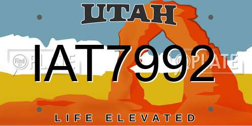IAT7992 Utah License Plate