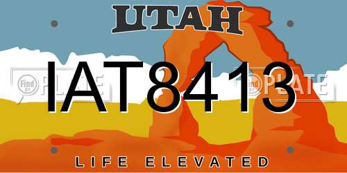 IAT8413 Utah License Plate