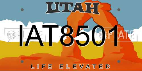 IAT8501 Utah License Plate