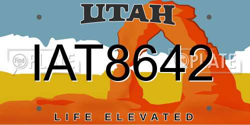 IAT8642 Utah License Plate