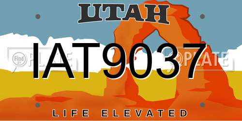 IAT9037 Utah License Plate