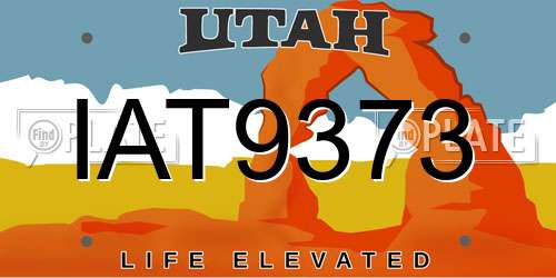 IAT9373 Utah License Plate