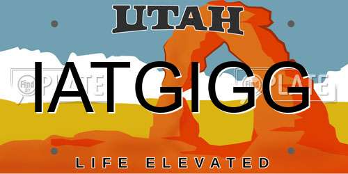 IATGIGG Utah License Plate