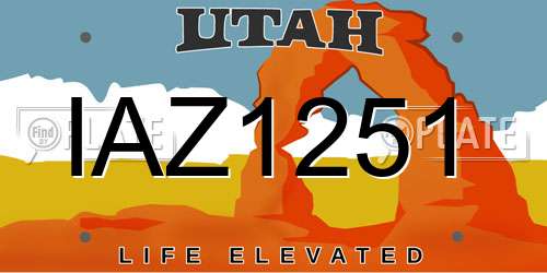 IAZ1251 Utah License Plate