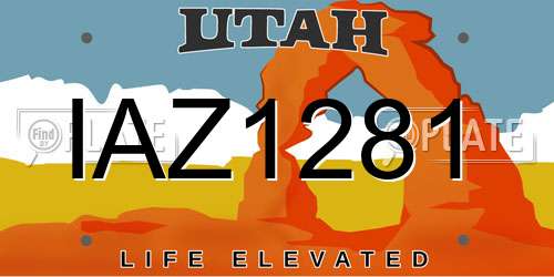 IAZ1281 Utah License Plate