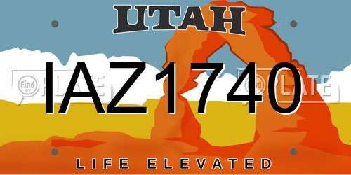 IAZ1740 Utah License Plate