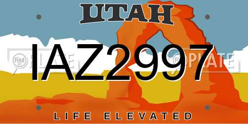 IAZ2997 Utah License Plate
