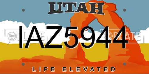 IAZ5944 Utah License Plate