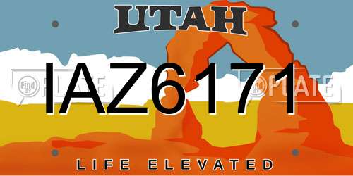 IAZ6171 Utah License Plate