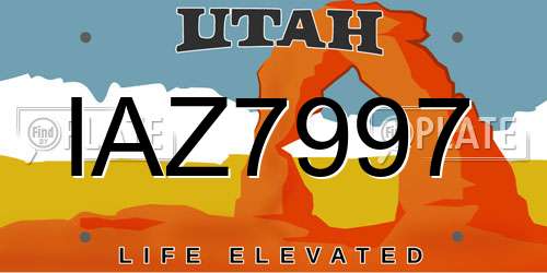 IAZ7997 Utah License Plate