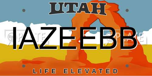 IAZEEBB Utah License Plate