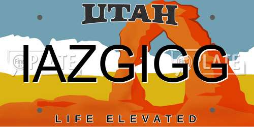 IAZGIGG Utah License Plate