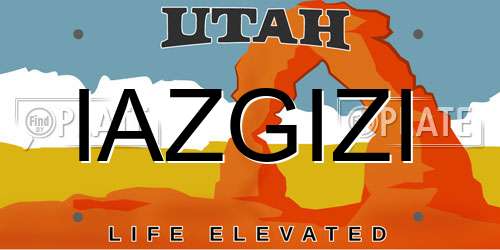 IAZGIZI Utah License Plate