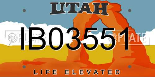 IB03551 Utah License Plate