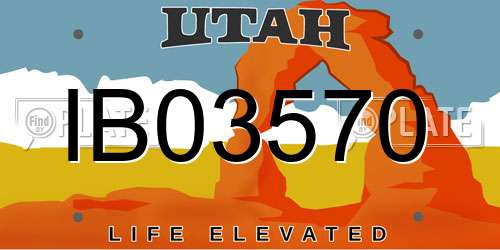 IB03570 Utah License Plate