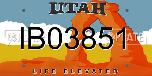 IB03851 Utah License Plate