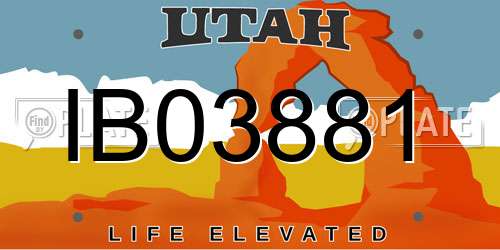 IB03881 Utah License Plate