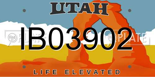 IB03902 Utah License Plate