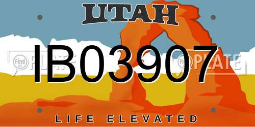 IB03907 Utah License Plate