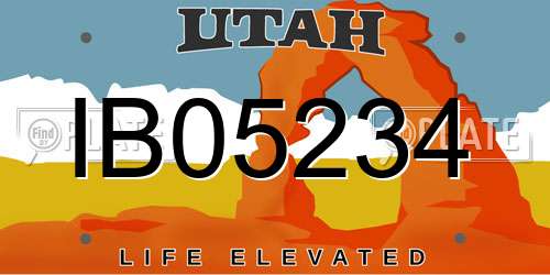 IB05234 Utah License Plate