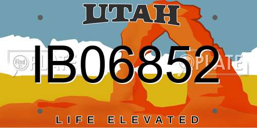 IB06852 Utah License Plate