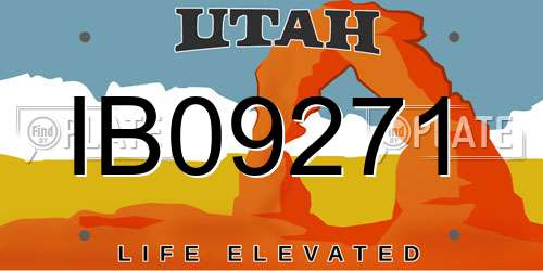 IB09271 Utah License Plate