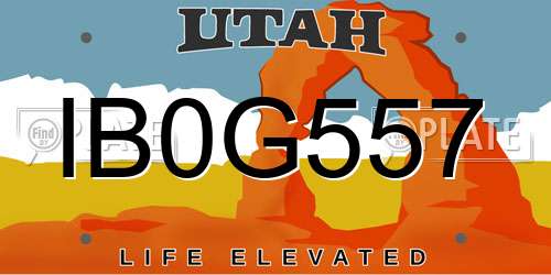 IB0G557 Utah License Plate