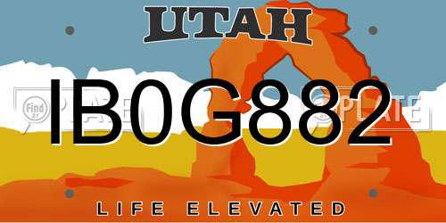 IB0G882 Utah License Plate
