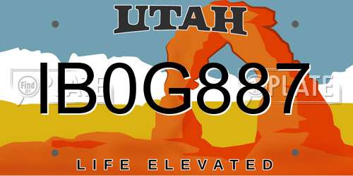 IB0G887 Utah License Plate