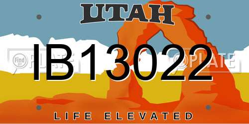 IB13022 Utah License Plate