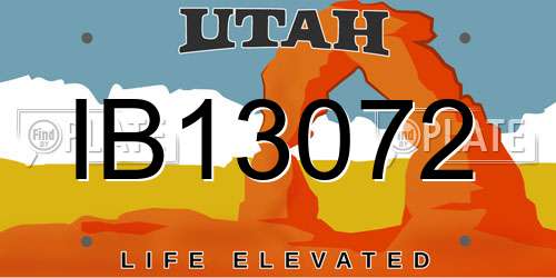 IB13072 Utah License Plate