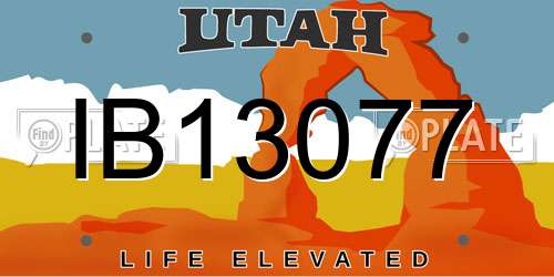 IB13077 Utah License Plate