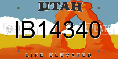 IB14340 Utah License Plate