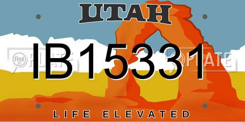 IB15331 Utah License Plate