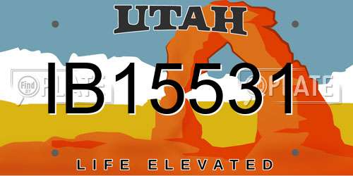 IB15531 Utah License Plate