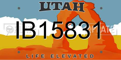 IB15831 Utah License Plate