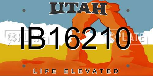 IB16210 Utah License Plate