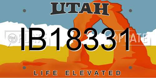 IB18331 Utah License Plate