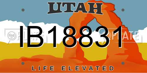 IB18831 Utah License Plate