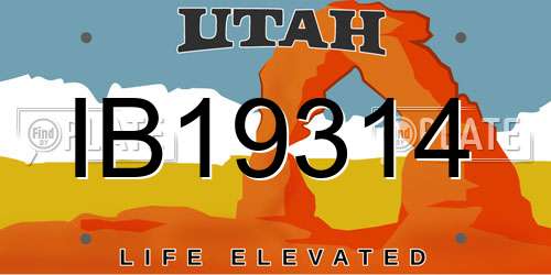 IB19314 Utah License Plate