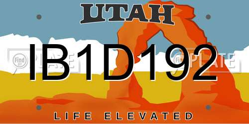 IB1D192 Utah License Plate