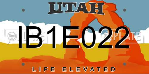 IB1E022 Utah License Plate