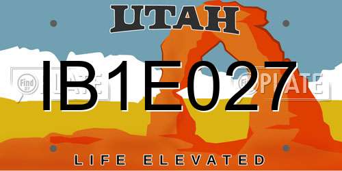 IB1E027 Utah License Plate