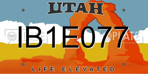 IB1E077 Utah License Plate