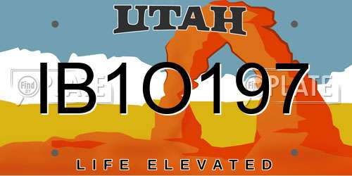 IB1O197 Utah License Plate