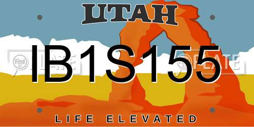 IB1S155 Utah License Plate