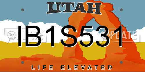 IB1S531 Utah License Plate