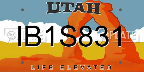IB1S831 Utah License Plate