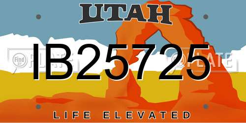 IB25725 Utah License Plate