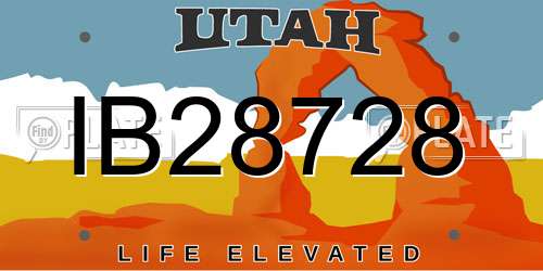 IB28728 Utah License Plate